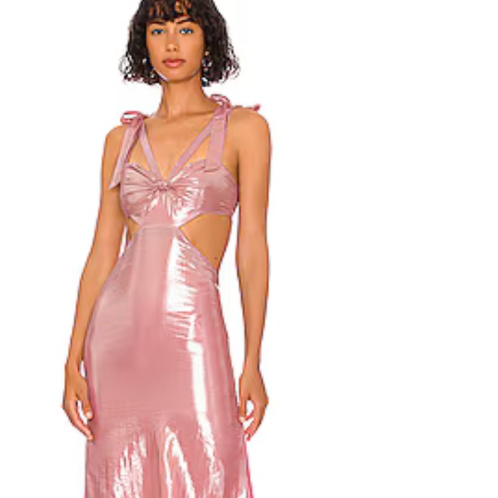 MAJORELLE Pink Backless Dress